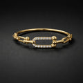 Goldfield link Bracelet in a Clip Design with Zircon Stone