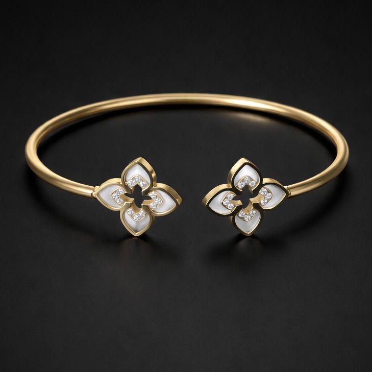 White Clover Bengal Bracelet 14k Gold Field